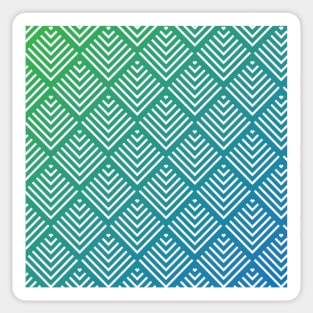 Geometric Blue and Green Pattern Sticker